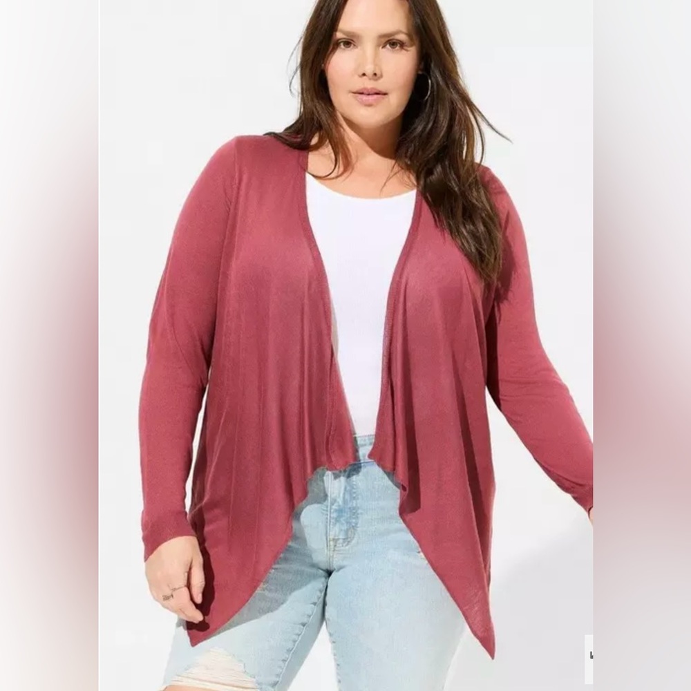 NWT Torrid tissue weight cardigan drape front sweater size Large and 4X